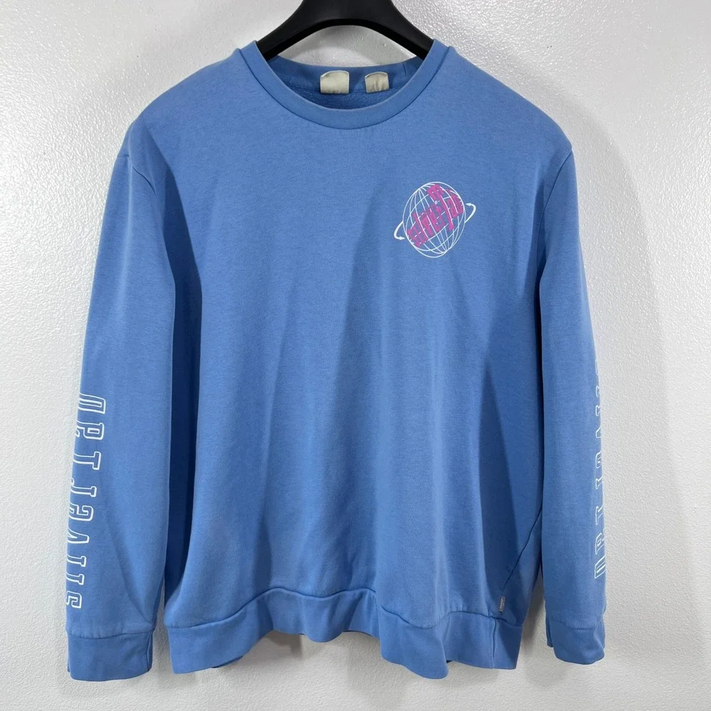 Levi's SilverTab XXL Sweatshirt Blue Planet Graphic‎ Crewneck Pullover Y2K Glob